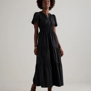 NWT 100% Organic Cotton Poplin Tiered Maxi Dress Small